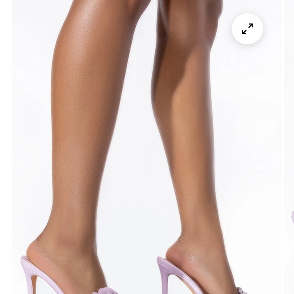 Pink Floral Leather High Heel Mules - Picture 3 of 3